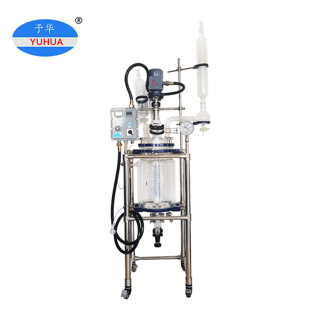 Lò phản ứng thủy tinh áo khoác chống nổ Yuhua với bể chứa 100L Glass