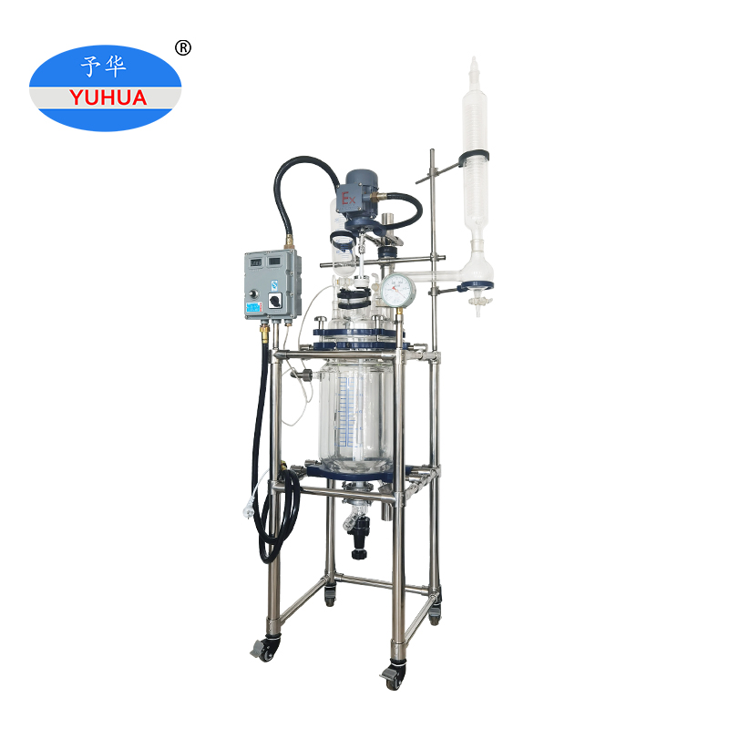 Lò phản ứng thủy tinh áo khoác chống nổ Yuhua với bể chứa 100L Glass