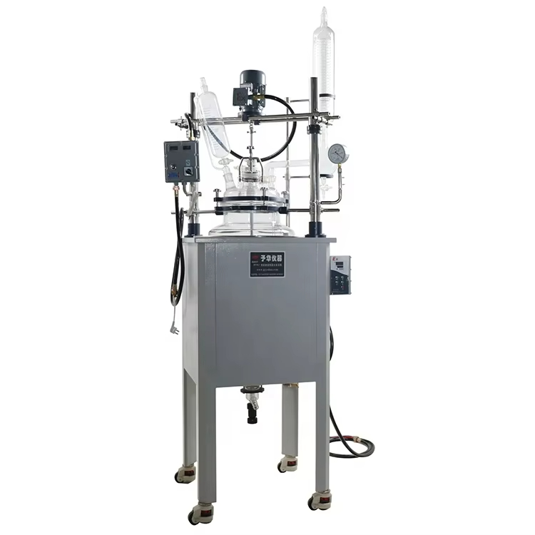 Yuhua 10L Kích thước Lò phản ứng Lò phản ứng Lò phản ứng thủy tinh lớp